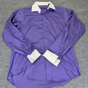 Donald J Trump Shirt Mens Purple 16.5/36-37 Signature Collection White Collar